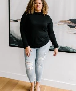 Ave Shops Nivia Draped Turtle Neck Tunic In Black