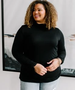 Ave Shops Nivia Draped Turtle Neck Tunic In Black