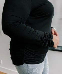 Ave Shops Nivia Draped Turtle Neck Tunic In Black