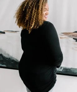 Ave Shops Nivia Draped Turtle Neck Tunic In Black