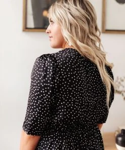 Ave Shops All Set Polka Dot Top In Black Clothing