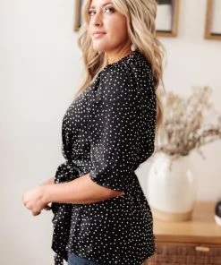 Ave Shops All Set Polka Dot Top In Black Clothing