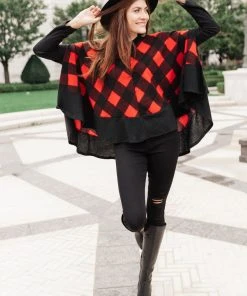 Ave Shops Warm Me Up Buffalo Plaid Top