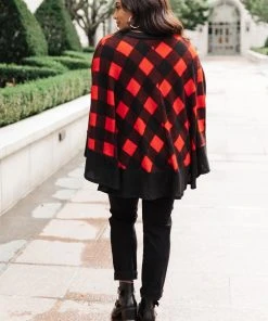Ave Shops Warm Me Up Buffalo Plaid Top