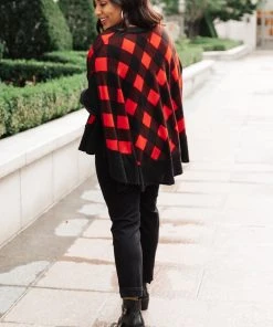 Ave Shops Warm Me Up Buffalo Plaid Top