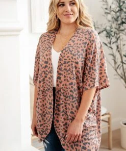 Ave Shops Forever Lovin' Kimono In Rust Cardigans, Sweaters, Outerwear