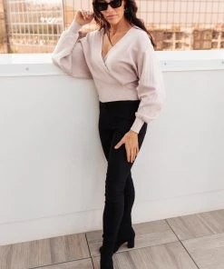 Ave Shops Long Sleeve Tops Show Stopper Sweater In Bone