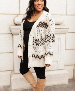 Ave Shops Clothing It's A Hot Cocoa Day Cardi In Ivory