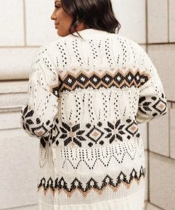 Ave Shops 'It's A Hot Cocoa Day' Ivory Cardigan | Cozy Women's Sweater 22 Ave Shops Clothing It's A Hot Cocoa Day Cardi In Ivory