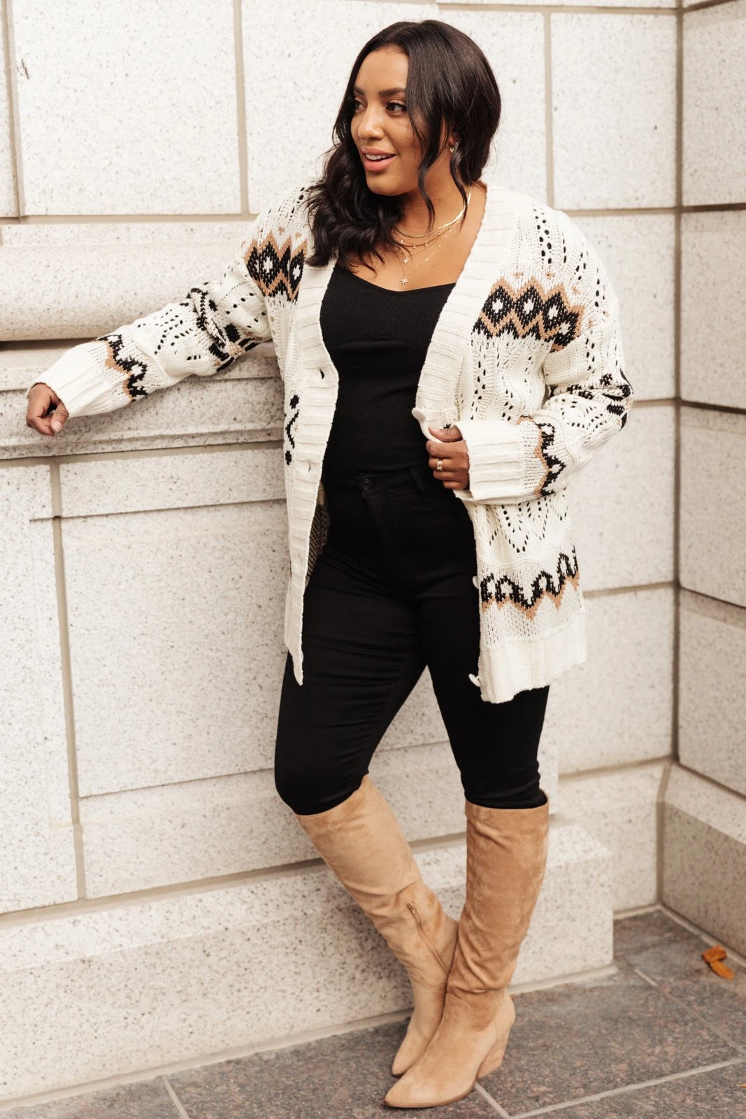 Ave Shops 'It's A Hot Cocoa Day' Ivory Cardigan | Cozy Women's Sweater 15 Ave Shops Clothing It's A Hot Cocoa Day Cardi In Ivory