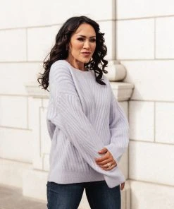 Ave Shops La-La Lux Sweater In Lavender Cardigans, Sweaters, Outerwear