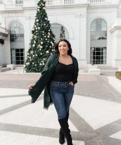 Ave Shops Lumber Jill Wrap In Black/Green