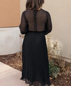 Ave Shops Black Pleated Dress - Simple & Elegant Women's Jumpsuit 17 Ave Shops Dresses, Rompers, Jumpsuits Simple And Pleated Dress In Black