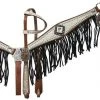 Shiloh White Concho Fringe Headstall Set for Horse & Dog | Premium Leather Headstall Set 2 Shiloh White Concho Fringe Headstall Set Horse & Dog
