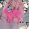 The Cinchy Cowgirl Resin Keychains Pink Glitter Cow Keychain