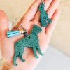 The Cinchy Cowgirl Accessories, Gifts & More Teal Boxer & Baby Keychain