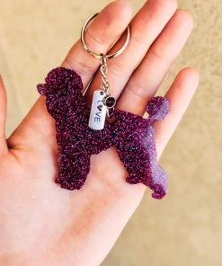 The Cinchy Cowgirl Accessories, Gifts & More Magenta & Turquoise Poodle Keychain