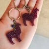 Cinchy Cowgirl Magenta & Turquoise Mini Llama Keychain Set of 2 - Unique Resin Accessories & Perfect Gift 2 The Cinchy Cowgirl Magenta & Turquoise Mini Llama Keychain (set Of 2) Accessories, Gifts & More