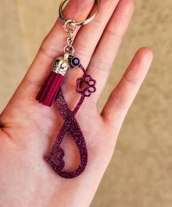 The Cinchy Cowgirl Magenta & Turquoise Infinity Keychain