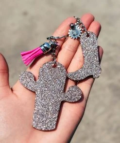 The Cinchy Cowgirl Champagne Cactus & Cowboy Boot (set Of 2) Keychain Accessories, Gifts & More