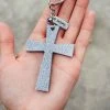 The Cinchy Cowgirl Holographic Silver Hope Cross Keychain