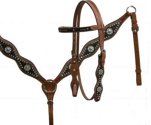 Shiloh Blue Rhinestone Hair On Hide Headstall Set Horse & Dog 3 Shiloh Blue Rhinestone Hair On Hide Headstall Set Horse & Dog