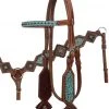 Shiloh Turquoise Filigree Diamond Headstall Set Horse & Dog