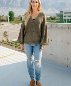 Ave Shops Buttoned Up Babe Sweater