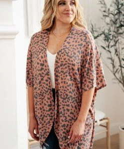 Ave Shops Forever Lovin' Kimono In Rust Cardigans, Sweaters, Outerwear