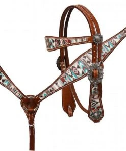 Shiloh Multi Colored Navajo Diamond Headstall Set