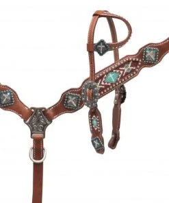 The Cinchy Cowgirl PONY Teal Beaded Headstall Set