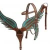 Shiloh Angel Wing Teal Headstall Set Headstall Sets