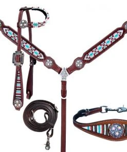Shiloh Beaded Navajo 4 Piece Headstall Set
