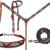 Shiloh Headstall Sets Orange, Red, Turquoise Beaded Headstall Set