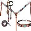 Shiloh Turquoise & Red Arrow Beaded Headstall Set