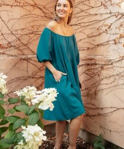 Ave Shops Teal Tiers Dress