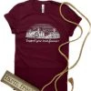 The Cinchy Cowgirl CLOSEOUT- Maroon Support Your Local Farmers Short Sleeve Tee CLEARANCE GRAPHICS