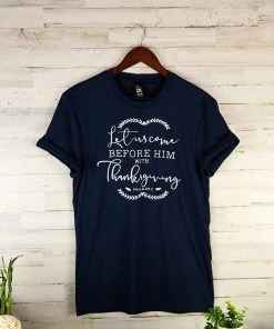 The Cinchy Cowgirl CLOSEOUT- Navy Psalm 95:2 Graphic Tee