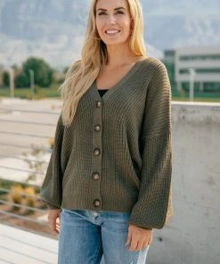 Ave Shops Buttoned Up Babe Sweater