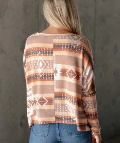 Ave Shops Women's Wandering Dunes Long Sleeve Top | Stylish & Comfortable Blouse 29 Ave Shops Clothing Wandering Dunes Top