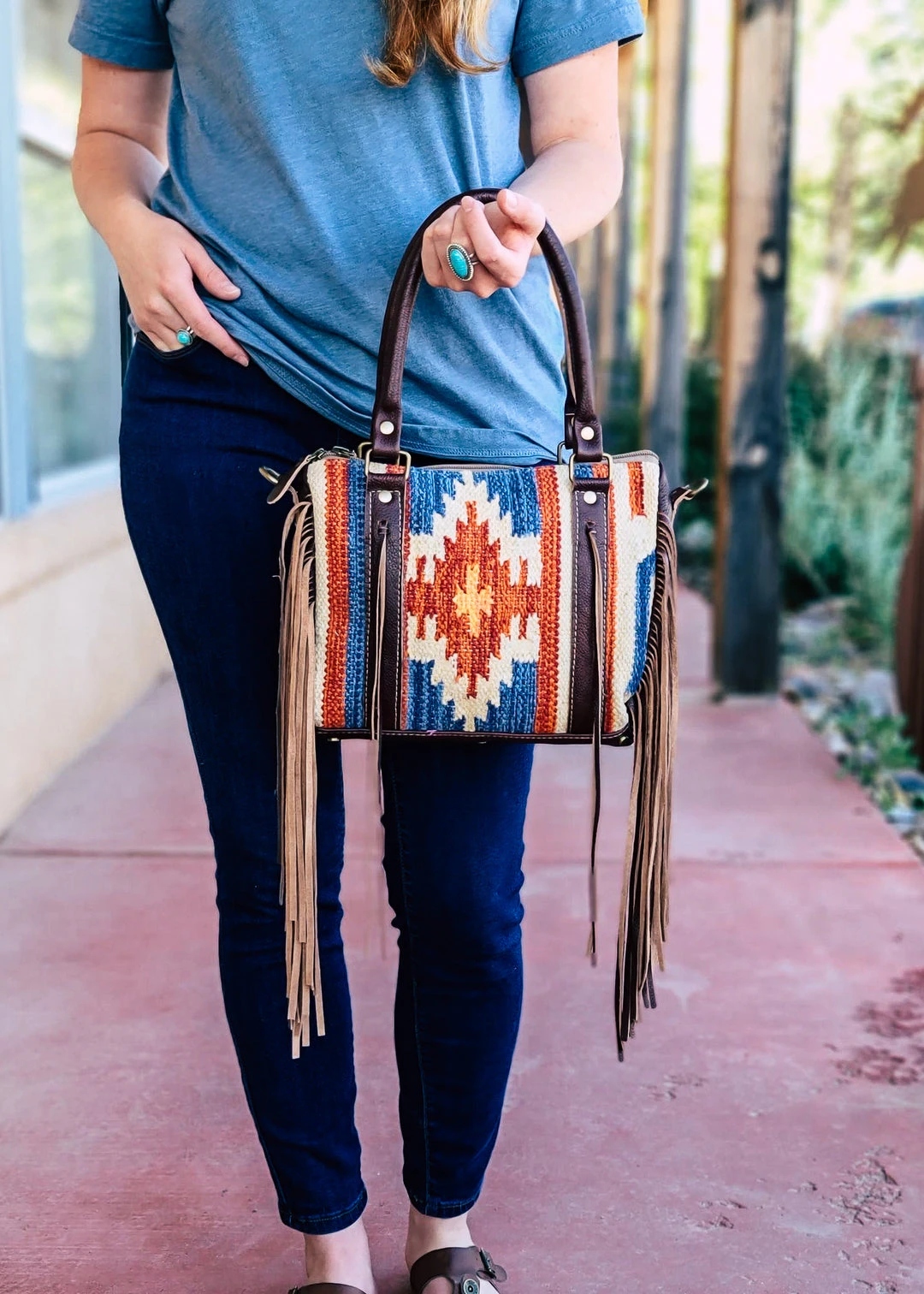 Myra Aztec Rays Concealed Carry Small Tote Handbag for Women - Stylish & Functional 3 Myra Concealed Carry Aztec Rays Small Tote Handbag Handbags & Wallets