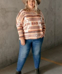 Ave Shops Women's Wandering Dunes Long Sleeve Top | Stylish & Comfortable Blouse 22 Ave Shops Clothing Wandering Dunes Top