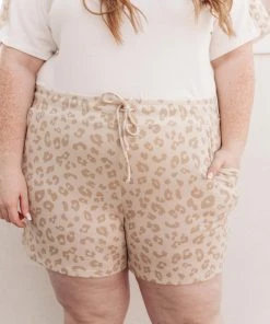 Ave Shops Lounge & Active Wear Wild Spots Shorts In Taupe