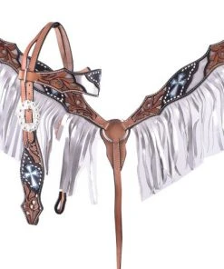 Shiloh Headstall Sets Silver Painted Fringe Headstall Set