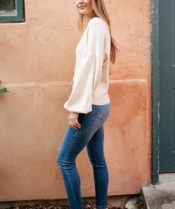 Ave Shops Women's Long Sleeve Cross Your Heart Top - Stylish & Comfortable Blouse 30 Ave Shops Long Sleeve Tops Cross Your Heart Top