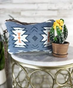 Bbags >> MEGA SALE << Hudson Blue Aztec Wristlet Pouch