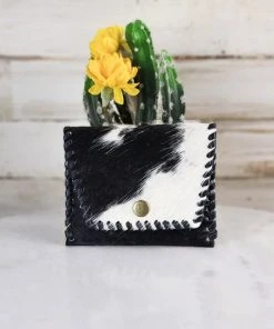 Myra Black Cowhide Coin Pouch