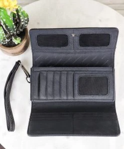 Montana West New Arrivals Black Studded Concho Wristlet Wallet