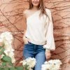 Ave Shops Long Sleeve Tops Cross Your Heart Top