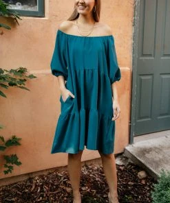 Ave Shops Teal Tiers Dress